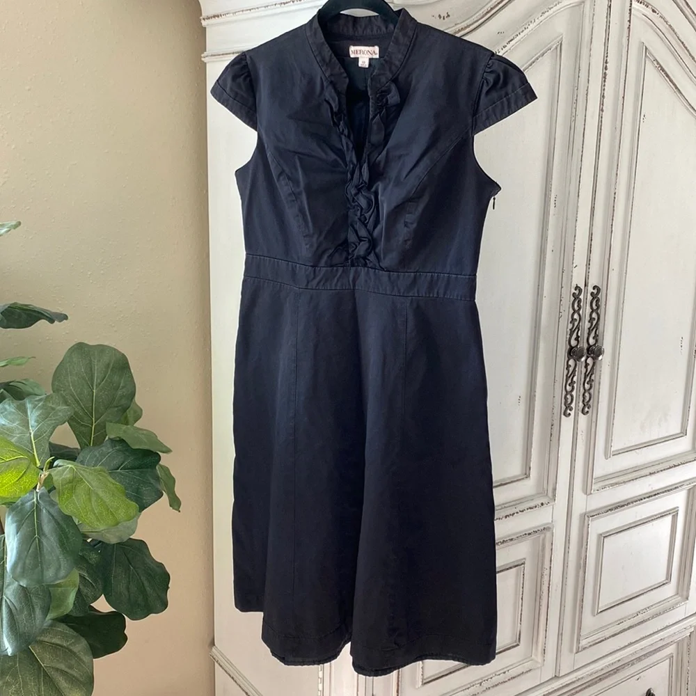Merona Cap Sleeve Black Dress, Women’s size 12 - Picture 1 of 5